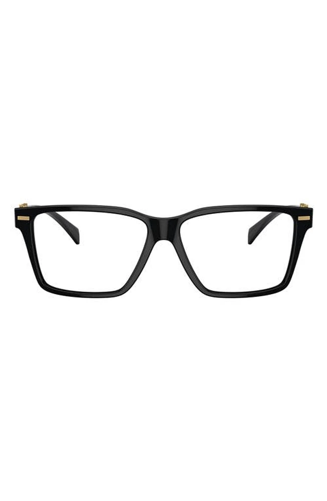 Versace 56mm Rectangular Optical Glasses in Black at Nordstrom