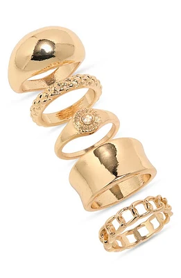 BP. Set of 5 Signet Rings Gold at Nordstrom,