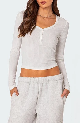 EDIKTED Noah Pointelle Henley White at Nordstrom,