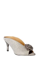 J. Reneé Emilia Peep Toe Mule Pewter Dance Glitter at Nordstrom,