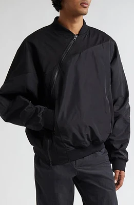 POST ARCHIVE FACTION 6.0 Asymmetric Zip Bomber Jacket Center Black at Nordstrom,