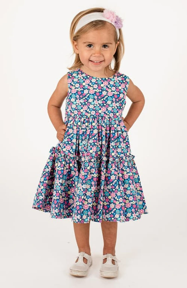 Popatu Kids' Floral Tiered Dress Purple at Nordstrom,