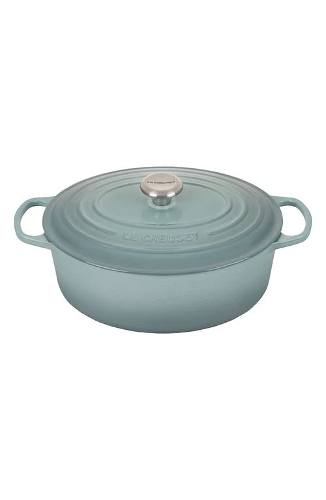 Le Creuset Signature 6.75-Quart Oval Enamel Cast Iron French/Dutch Oven with Lid in Sea Salt at Nordstrom