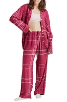 Papinelle Plaid Flannel Pajamas in Dark Raspberry at Nordstrom, Size Medium