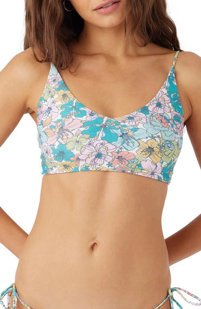 O'Neill Janis Floral Middles Bikini Top Multi Colored at Nordstrom,