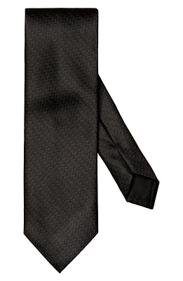 Eton Black Herringbone Silk Tie at Nordstrom