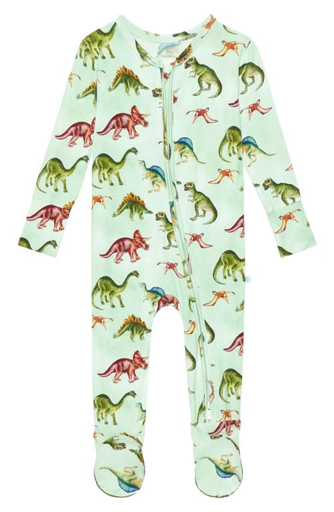 Posh Peanut Buddy Fitted Footie Pajamas Open Green at Nordstrom,