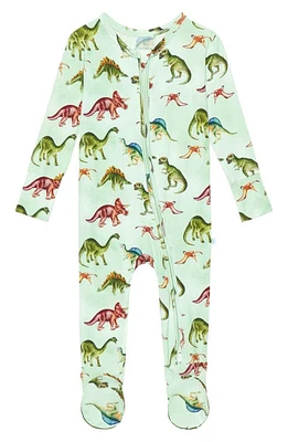 Posh Peanut Buddy Fitted Footie Pajamas Open Green at Nordstrom,