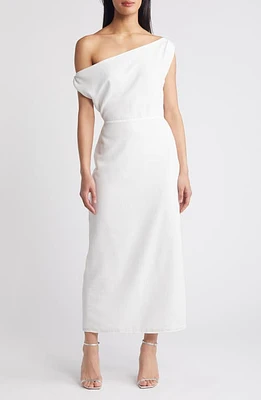 Sam Edelman Off the Shoulder Midi Sheath Dress White at Nordstrom,