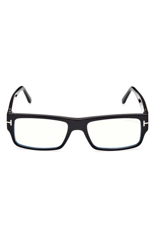 TOM FORD 54mm Blue Light Blocking Glasses in Shiny Black at Nordstrom