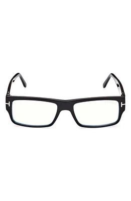 TOM FORD 54mm Blue Light Blocking Glasses in Shiny Black at Nordstrom