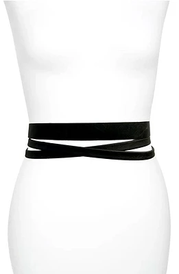 Ada Skinny Leather Wrap Belt in Black at Nordstrom