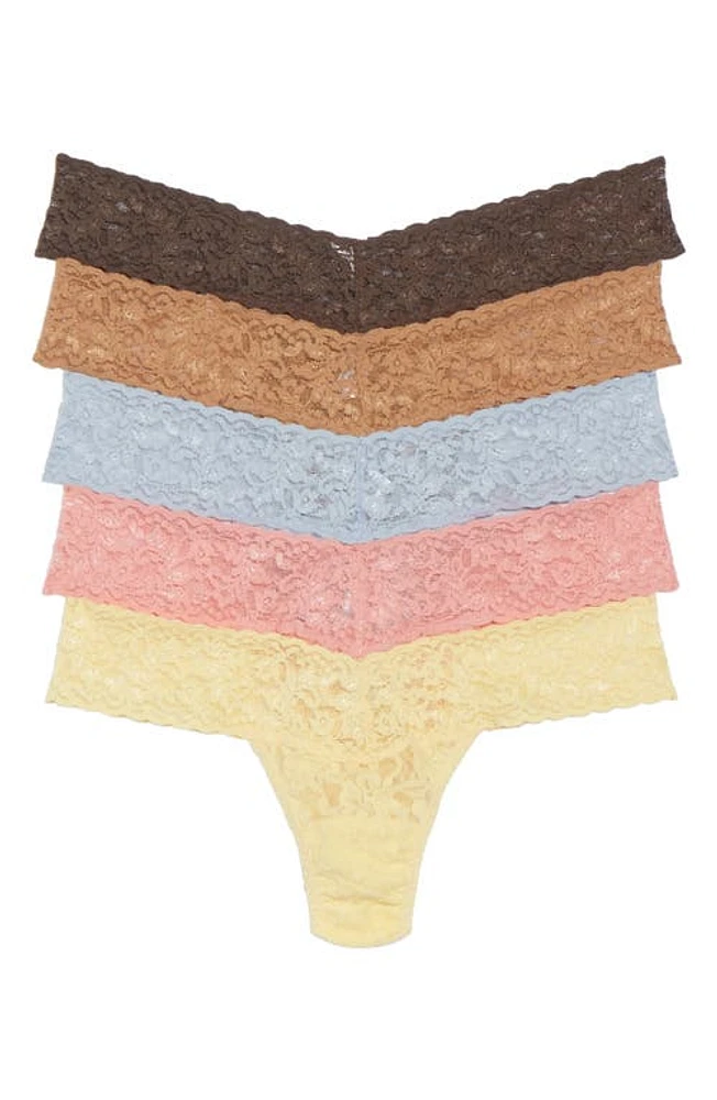 Hanky Panky 5-Pack Low Rise Thongs in Classic Colors at Nordstrom