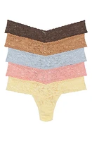 Hanky Panky 5-Pack Low Rise Thongs in Classic Colors at Nordstrom