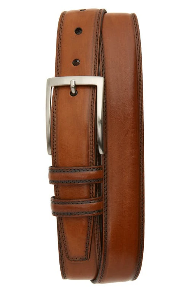 Torino Kipskin Leather Belt Walnut at Nordstrom,