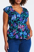 Estelle Nautical Floral Top Navy/Green at Nordstrom,