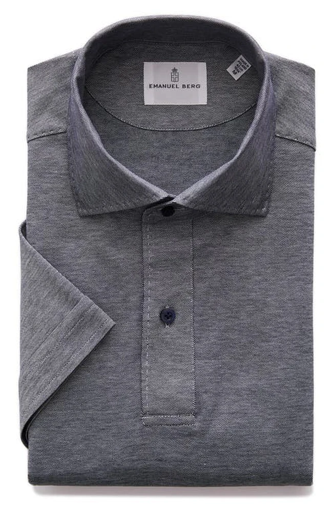 Emanuel Berg Premium Quality Cotton Jersey Polo Navy at Nordstrom,