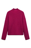 MANGO Mock Neck Sweater Purple at Nordstrom,