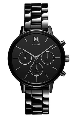 MVMT Nova Chronograph Ceramic Bracelet Watch, 38mm in Black at Nordstrom