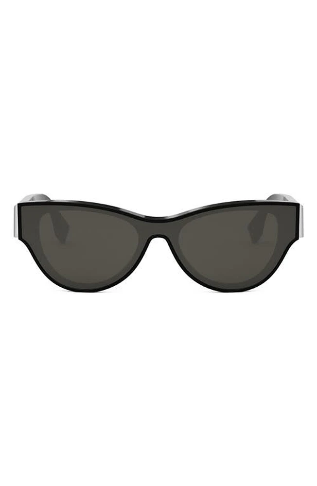 'Fendi First 53mm Cat Eye Sunglasses in Shiny Black /Smoke at Nordstrom