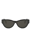 'Fendi First 53mm Cat Eye Sunglasses in Shiny Black /Smoke at Nordstrom