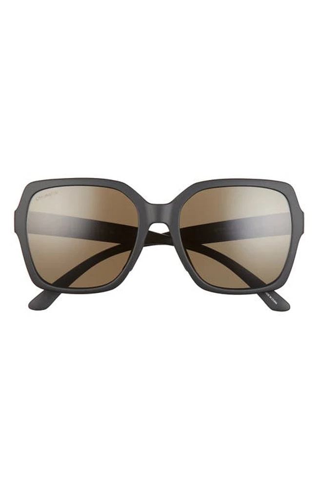 Smith Flare 57mm Polarized Sunglasses in Matte Black/Gray Green at Nordstrom