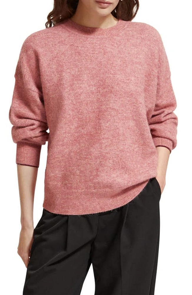 Scotch & Soda Fuzzy Crewneck Sweater in 6651-Dusty Rose Melange at Nordstrom, Size X-Small