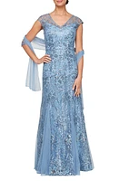 Alex Evenings Sequin Embroidered Evening Gown at Nordstrom,