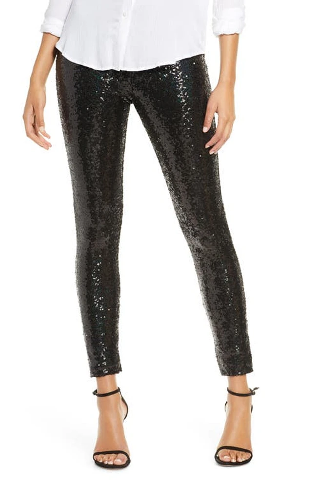 Commando High Waist Sequin Leggings Black at Nordstrom,