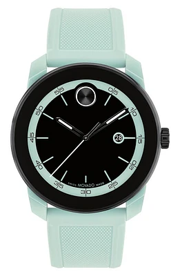 Movado Bold TR90 Silicone Strap Watch, 42mm in Mint at Nordstrom, Size 42 Mm