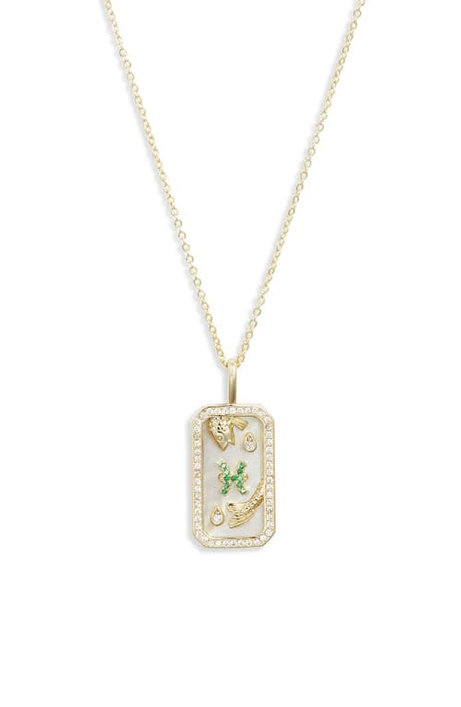 Melinda Maria Zodiac Pendant Necklace in Gold-Pisces at Nordstrom