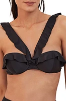 ViX Swimwear Chris Ruffle Bikini Top Black at Nordstrom,