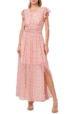 CIEBON Jennsen Metallic Clip Dot Maxi Dress Pink at Nordstrom,