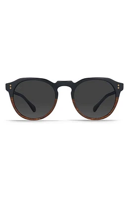 RAEN Remmy 49mm Polarized Round Sunglasses in Burlwood/Black Polar at Nordstrom