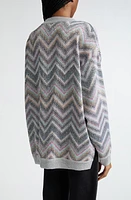 Missoni Sequin Chevron Stripe Sweater Light Blue Grey White Base at Nordstrom, Us