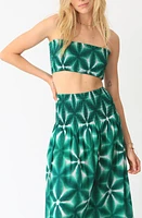 Electric & Rose Jaylin Shibori Print Smocked Cotton Crop Top Shamrock at Nordstrom,