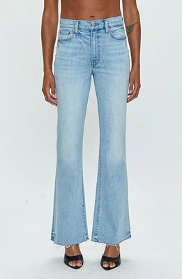 Pistola Haven High Waist Raw Hem Flare Jeans Shoreline at Nordstrom,