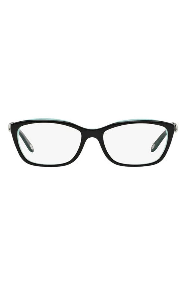 Tiffany & Co. 54mm Cat Eye Optical Glasses in Top Black/Blue at Nordstrom