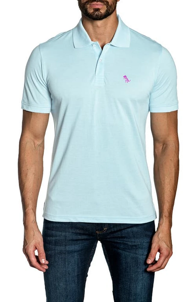 Jared Lang T-Rex Embroidered Cotton Polo in Mint at Nordstrom, Size Small