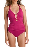 La Blanca Lace-Up Underwire One-Piece Swimsuit at Nordstrom,