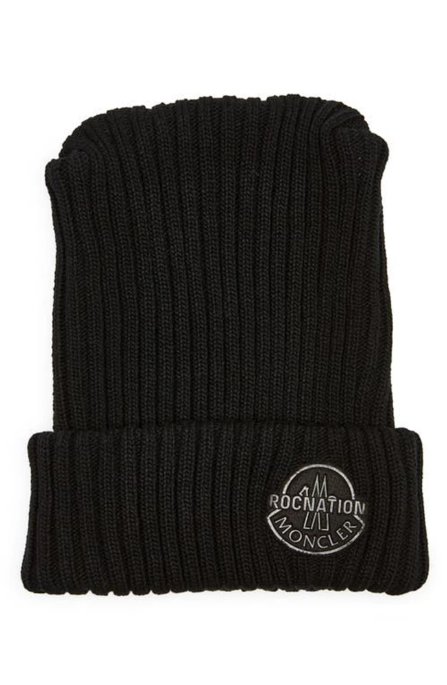 Moncler Genius x Roc Nation Virgin Wool Beanie in Black at Nordstrom