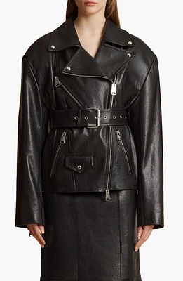 Khaite Fabbie Leather Jacket in Black at Nordstrom, Size 6