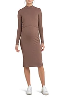 Ripe Maternity Ruby Layered Rib Long Sleeve Maternity/Nursing Dress at Nordstrom,