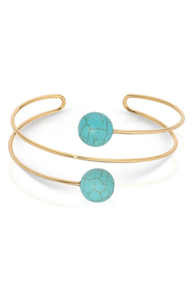 Ettika Turquoise Bead Station Cuff Bracelet at Nordstrom