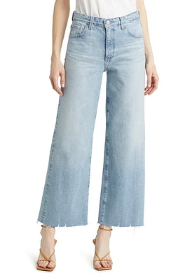 AG Saige Raw Hem High Waist Crop Wide Leg Jeans Chateau at Nordstrom,