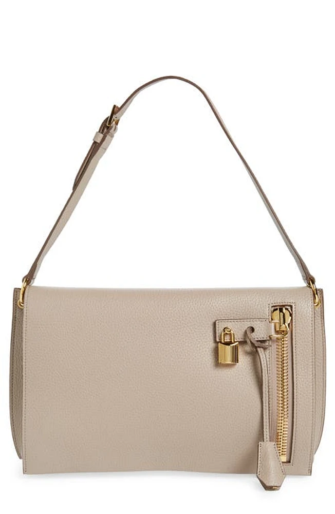 TOM FORD Medium Alix Grained Leather Shoulder Bag in Silk Taupe at Nordstrom