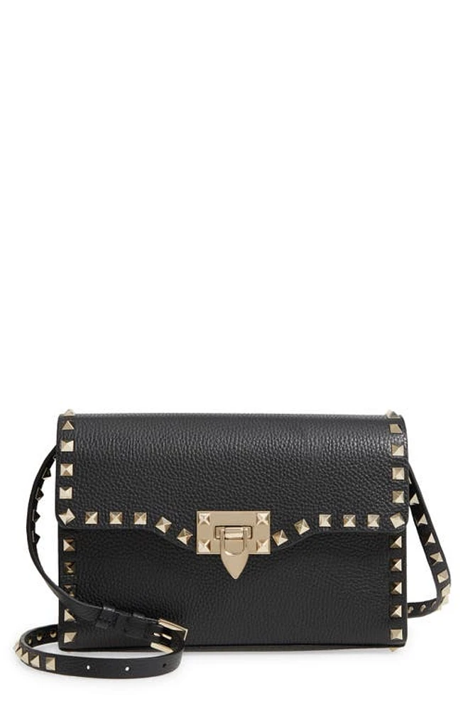 Valentino Garavani Medium Rockstud Leather Shoulder Bag in Black at Nordstrom