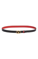 Valentino Garavani VLOGO Buckle Reversible Leather Belt Nero/Rouge at Nordstrom,