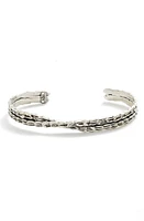 Gas Bijoux Liane Mini Cross Cuff Bracelet in Silver at Nordstrom