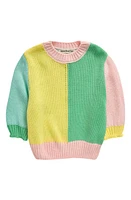 Cotton Emporium Kids' Colorblock Sweater Mint Pink at Nordstrom,